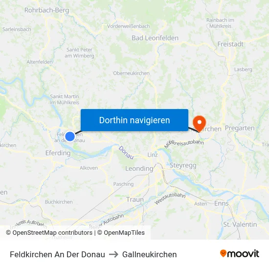Feldkirchen An Der Donau to Gallneukirchen map