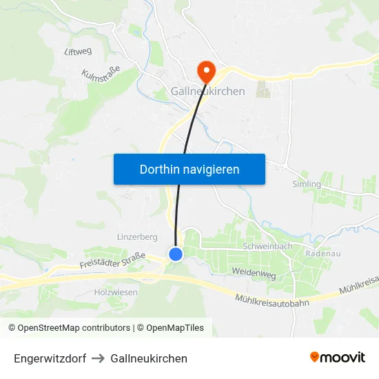 Engerwitzdorf to Gallneukirchen map
