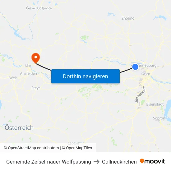 Gemeinde Zeiselmauer-Wolfpassing to Gallneukirchen map
