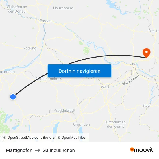 Mattighofen to Gallneukirchen map