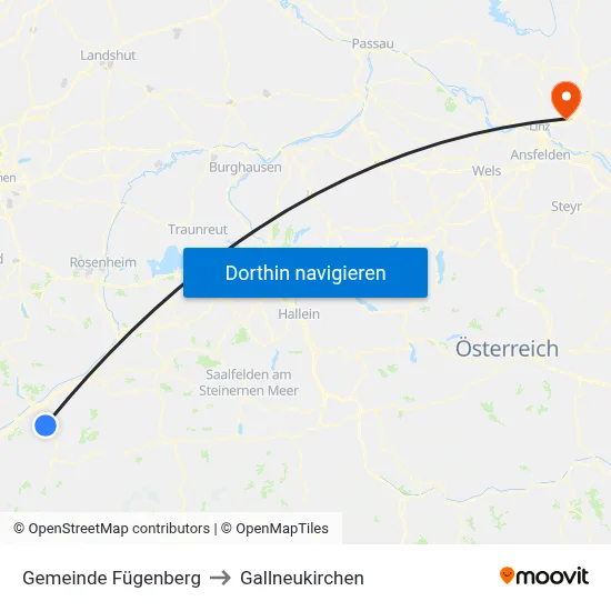 Gemeinde Fügenberg to Gallneukirchen map