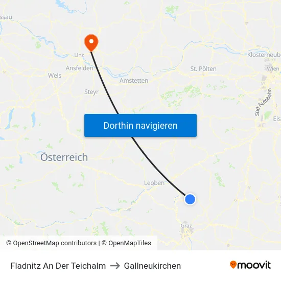 Fladnitz An Der Teichalm to Gallneukirchen map