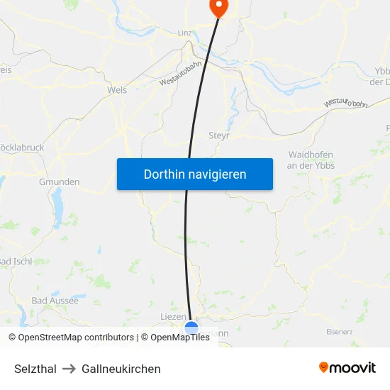Selzthal to Gallneukirchen map