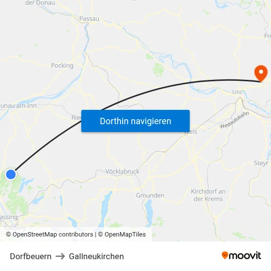 Dorfbeuern to Gallneukirchen map