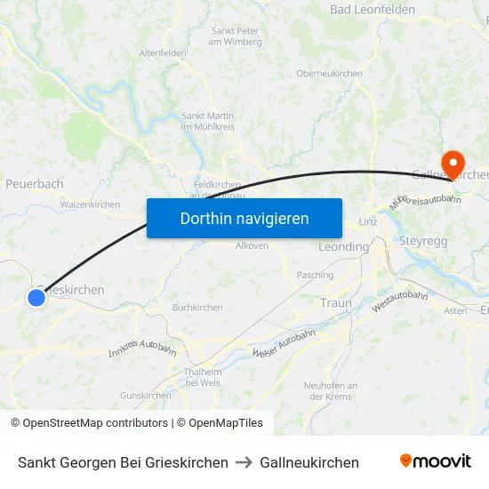 Sankt Georgen Bei Grieskirchen to Gallneukirchen map