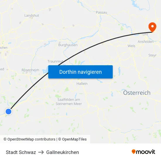 Stadt Schwaz to Gallneukirchen map