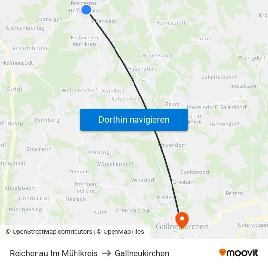 Reichenau Im Mühlkreis to Gallneukirchen map