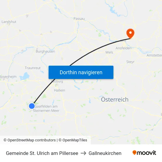 Gemeinde St. Ulrich am Pillersee to Gallneukirchen map