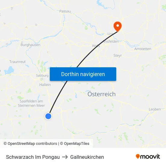 Schwarzach Im Pongau to Gallneukirchen map