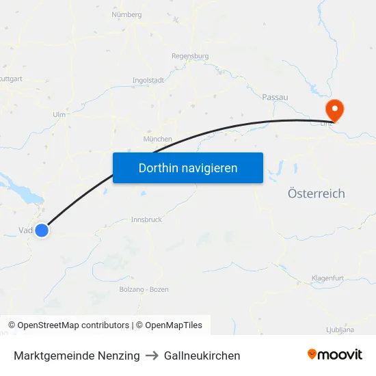 Marktgemeinde Nenzing to Gallneukirchen map