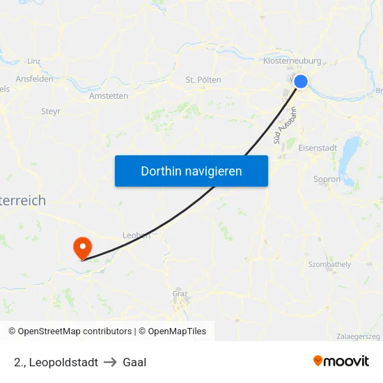 2., Leopoldstadt to Gaal map