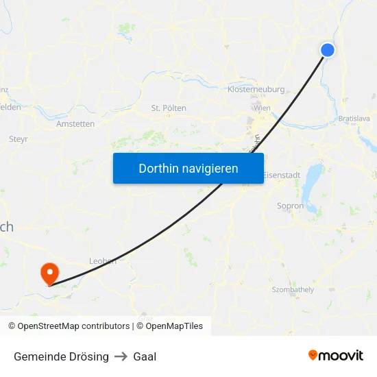 Gemeinde Drösing to Gaal map