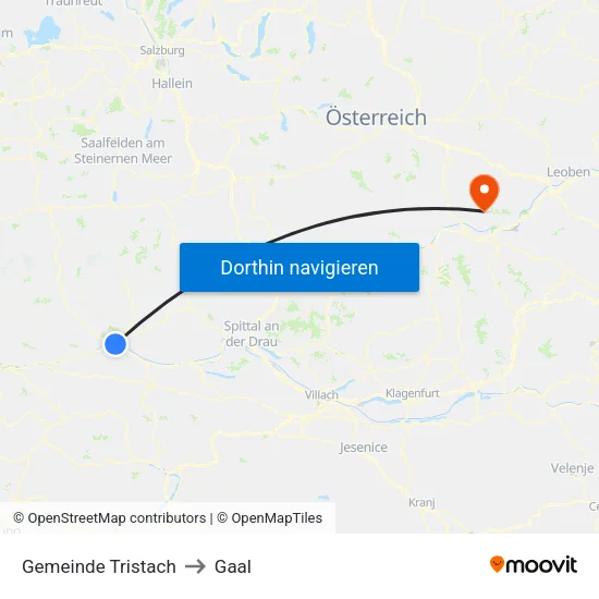 Gemeinde Tristach to Gaal map