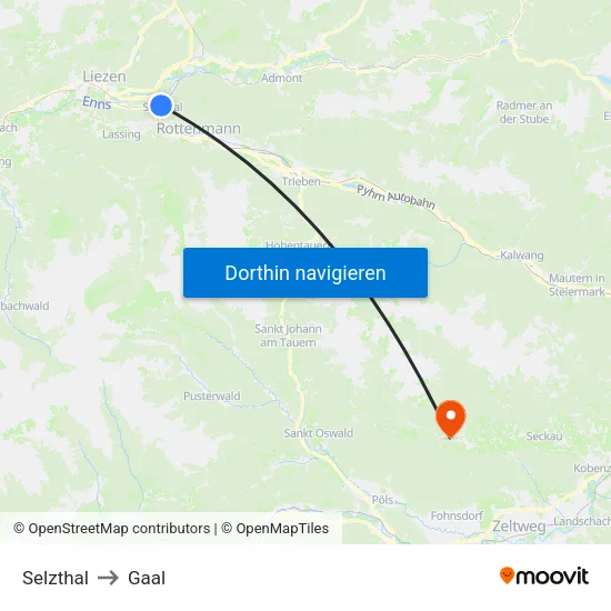 Selzthal to Gaal map