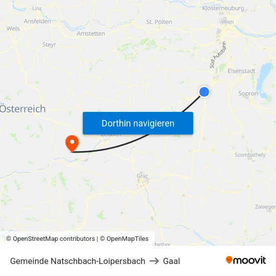 Gemeinde Natschbach-Loipersbach to Gaal map