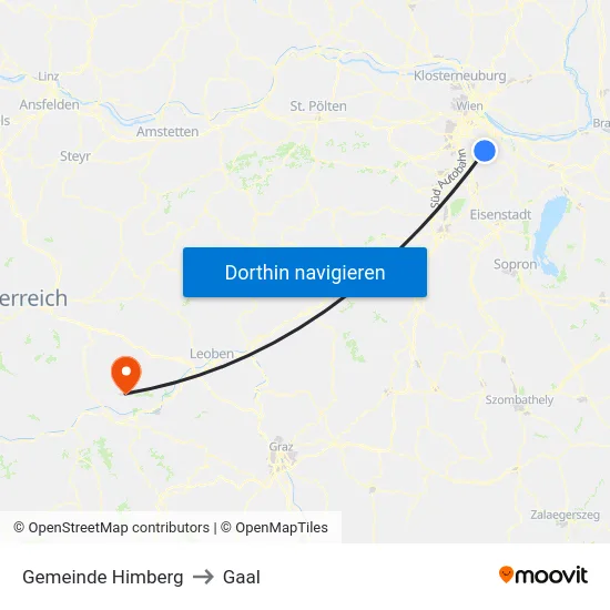 Gemeinde Himberg to Gaal map