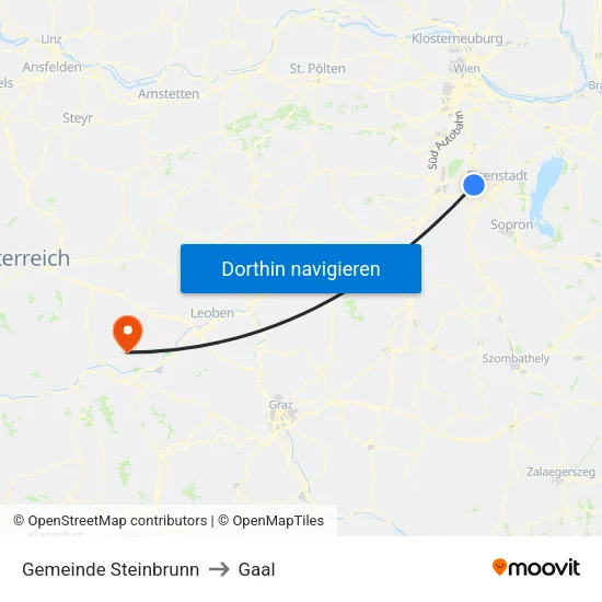 Gemeinde Steinbrunn to Gaal map