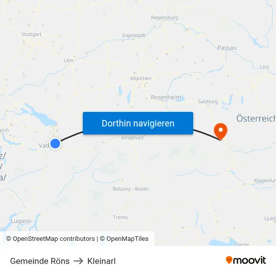 Gemeinde Röns to Kleinarl map