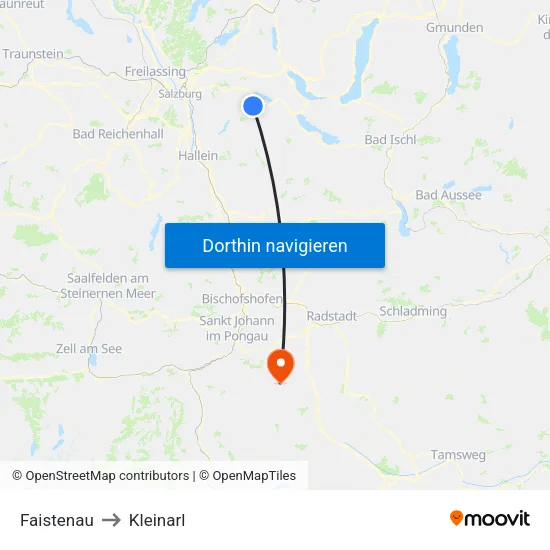 Faistenau to Kleinarl map
