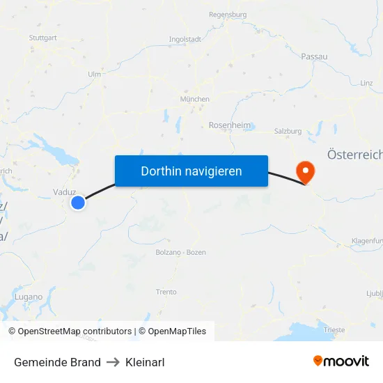 Gemeinde Brand to Kleinarl map