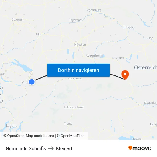 Gemeinde Schnifis to Kleinarl map