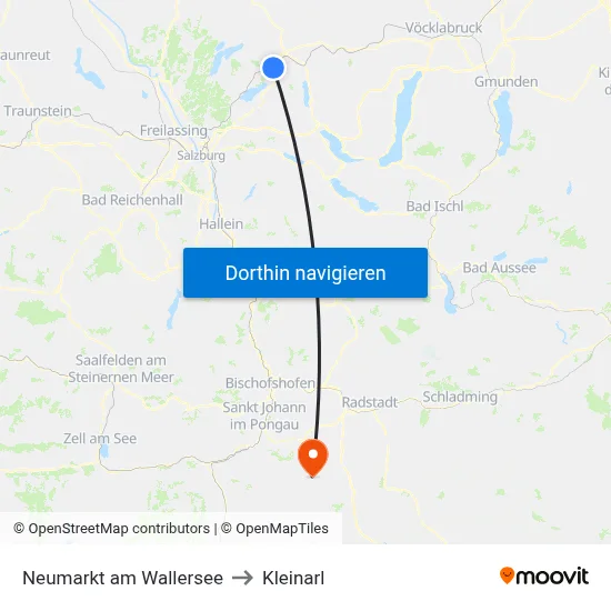 Neumarkt am Wallersee to Kleinarl map