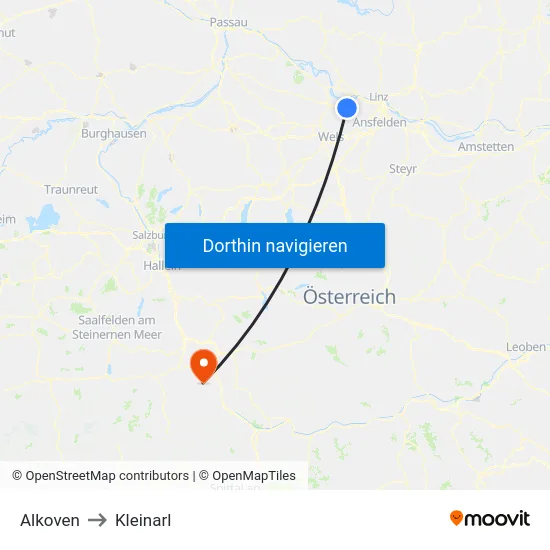 Alkoven to Kleinarl map