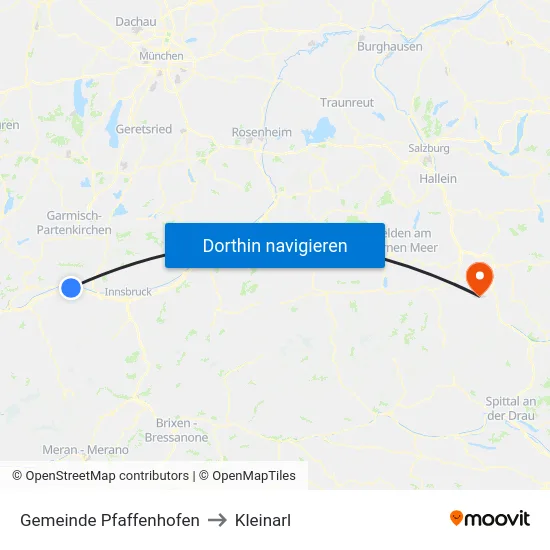 Gemeinde Pfaffenhofen to Kleinarl map