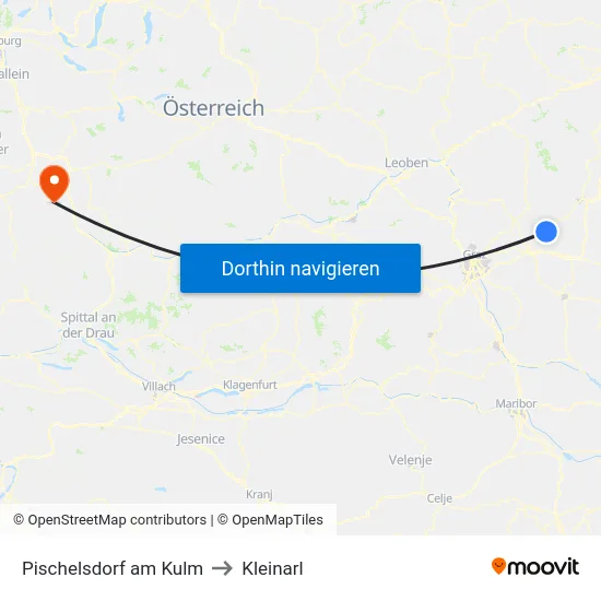 Pischelsdorf am Kulm to Kleinarl map