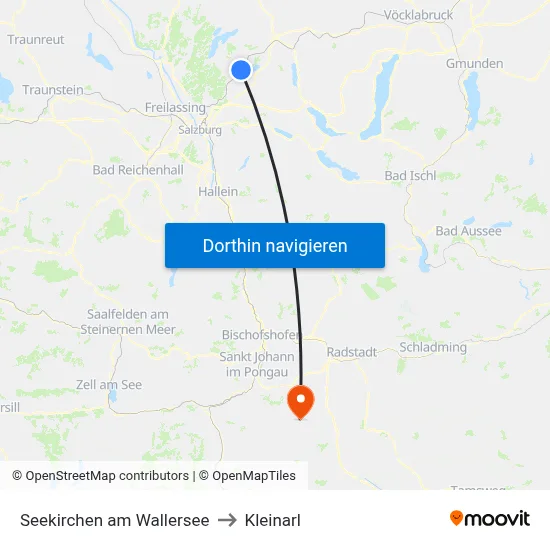 Seekirchen am Wallersee to Kleinarl map