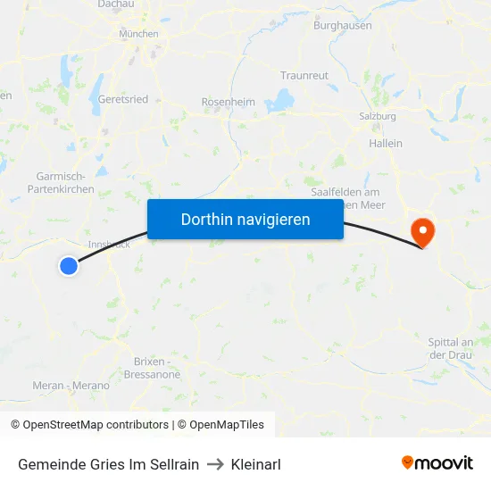 Gemeinde Gries Im Sellrain to Kleinarl map