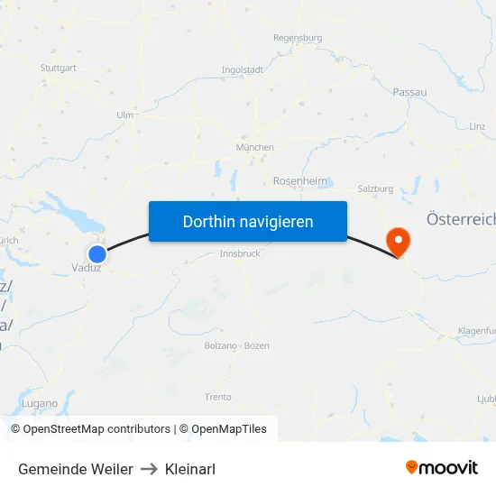 Gemeinde Weiler to Kleinarl map