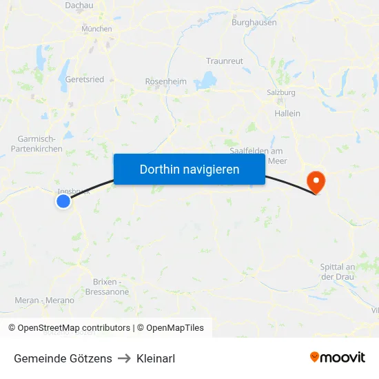 Gemeinde Götzens to Kleinarl map