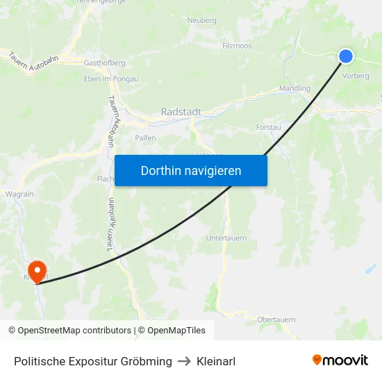Politische Expositur Gröbming to Kleinarl map