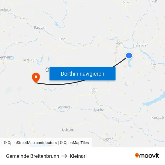 Gemeinde Breitenbrunn to Kleinarl map
