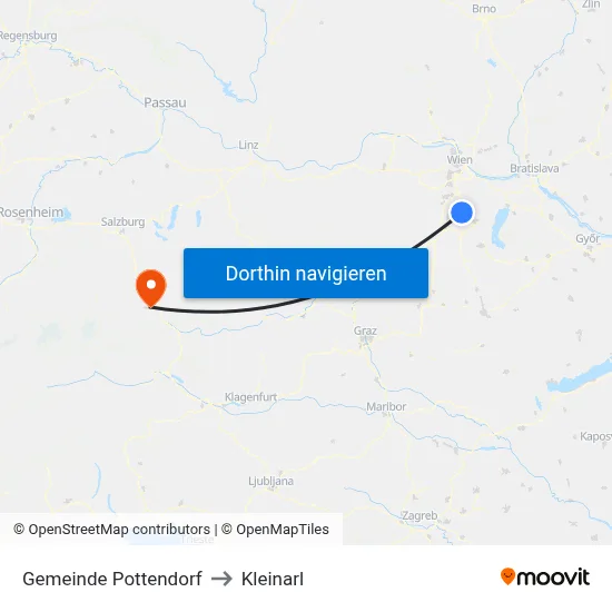 Gemeinde Pottendorf to Kleinarl map