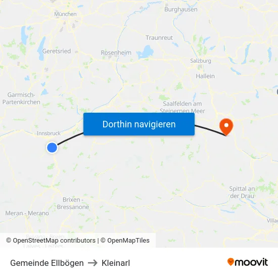 Gemeinde Ellbögen to Kleinarl map