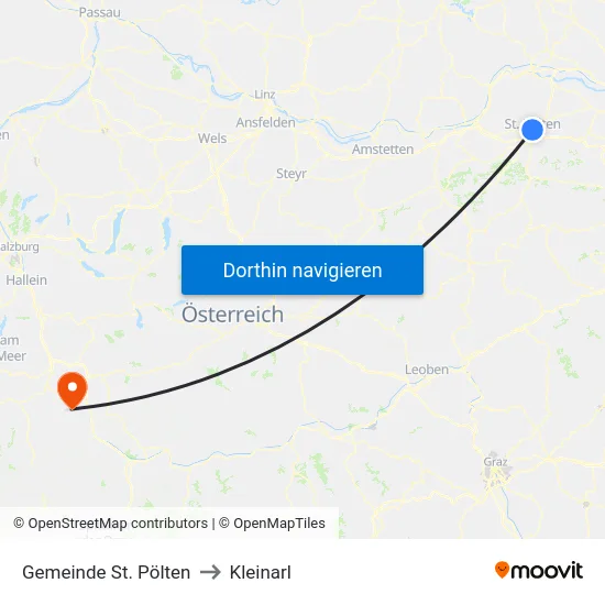 Gemeinde St. Pölten to Kleinarl map