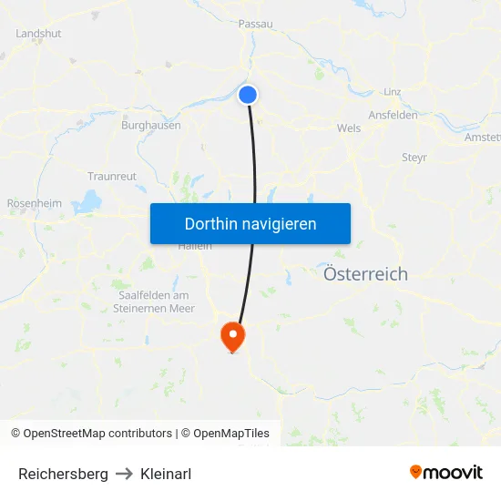 Reichersberg to Kleinarl map