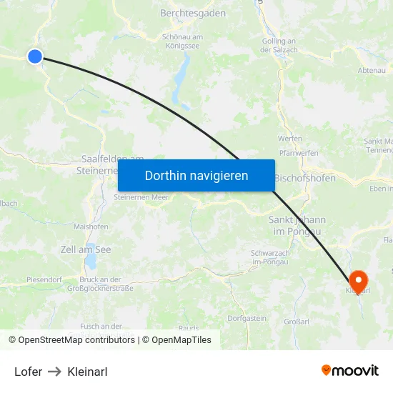 Lofer to Kleinarl map