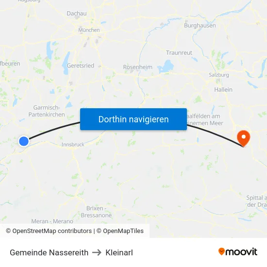 Gemeinde Nassereith to Kleinarl map