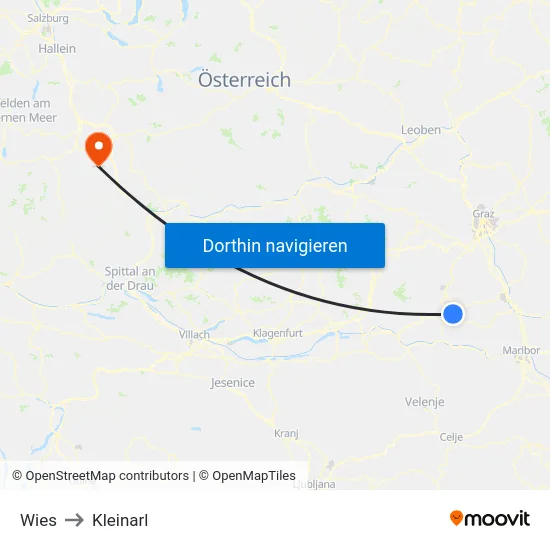 Wies to Kleinarl map