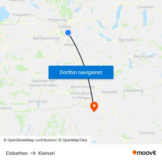 Elsbethen to Kleinarl map