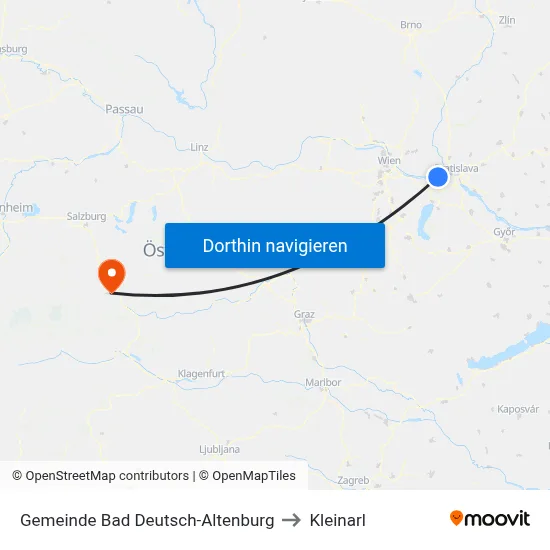 Gemeinde Bad Deutsch-Altenburg to Kleinarl map