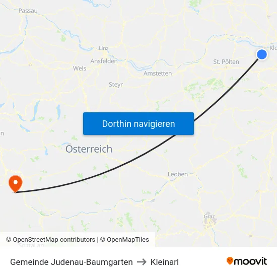 Gemeinde Judenau-Baumgarten to Kleinarl map