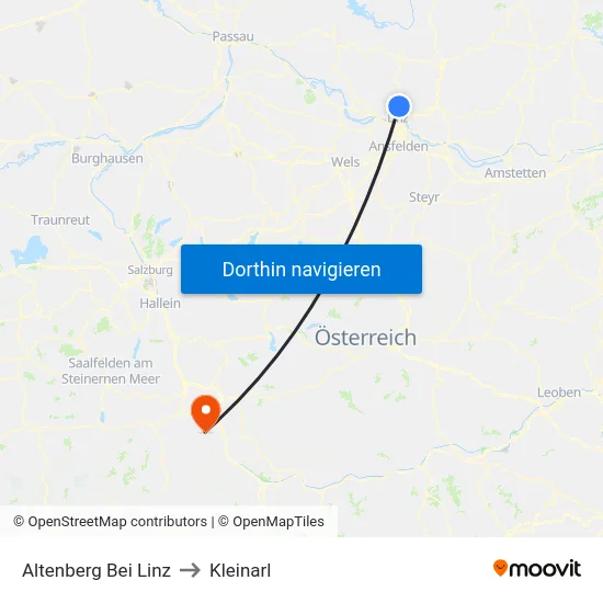 Altenberg Bei Linz to Kleinarl map