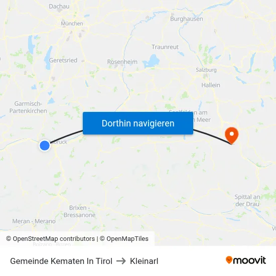 Gemeinde Kematen In Tirol to Kleinarl map