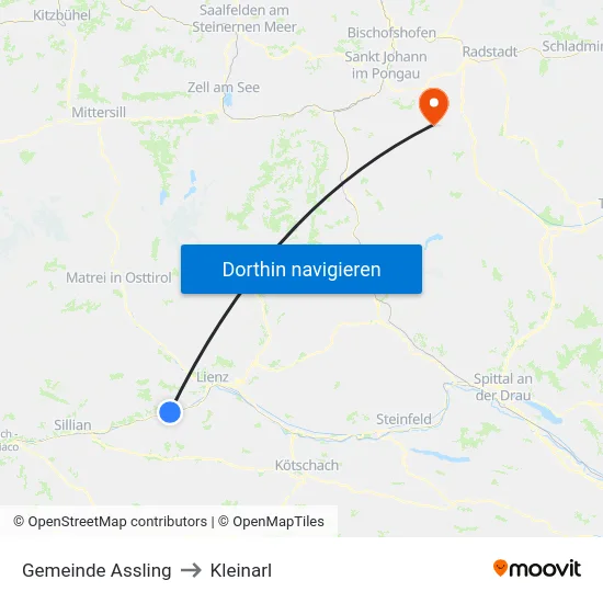 Gemeinde Assling to Kleinarl map