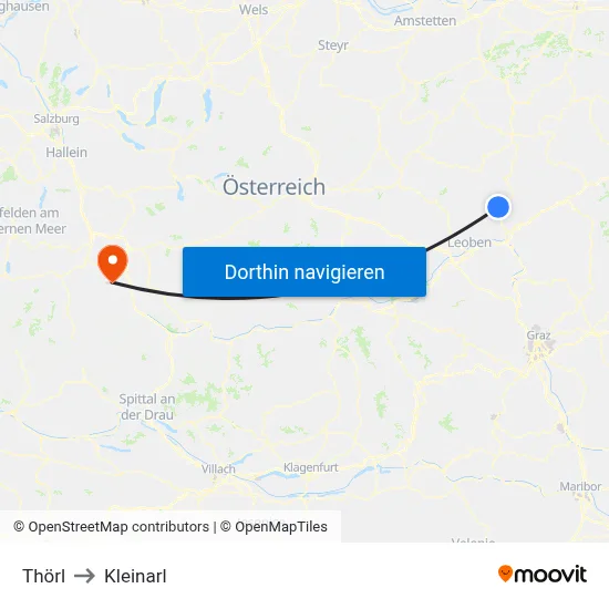 Thörl to Kleinarl map