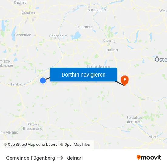 Gemeinde Fügenberg to Kleinarl map